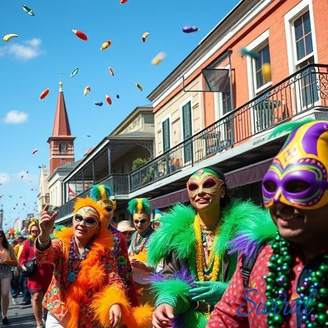 Mardi Gras celebration in New Orleans