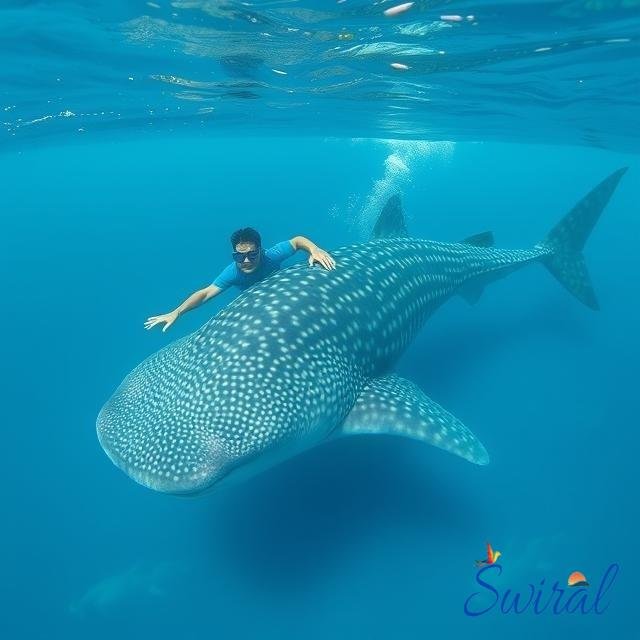 Swim with whale sharks in the Philippines